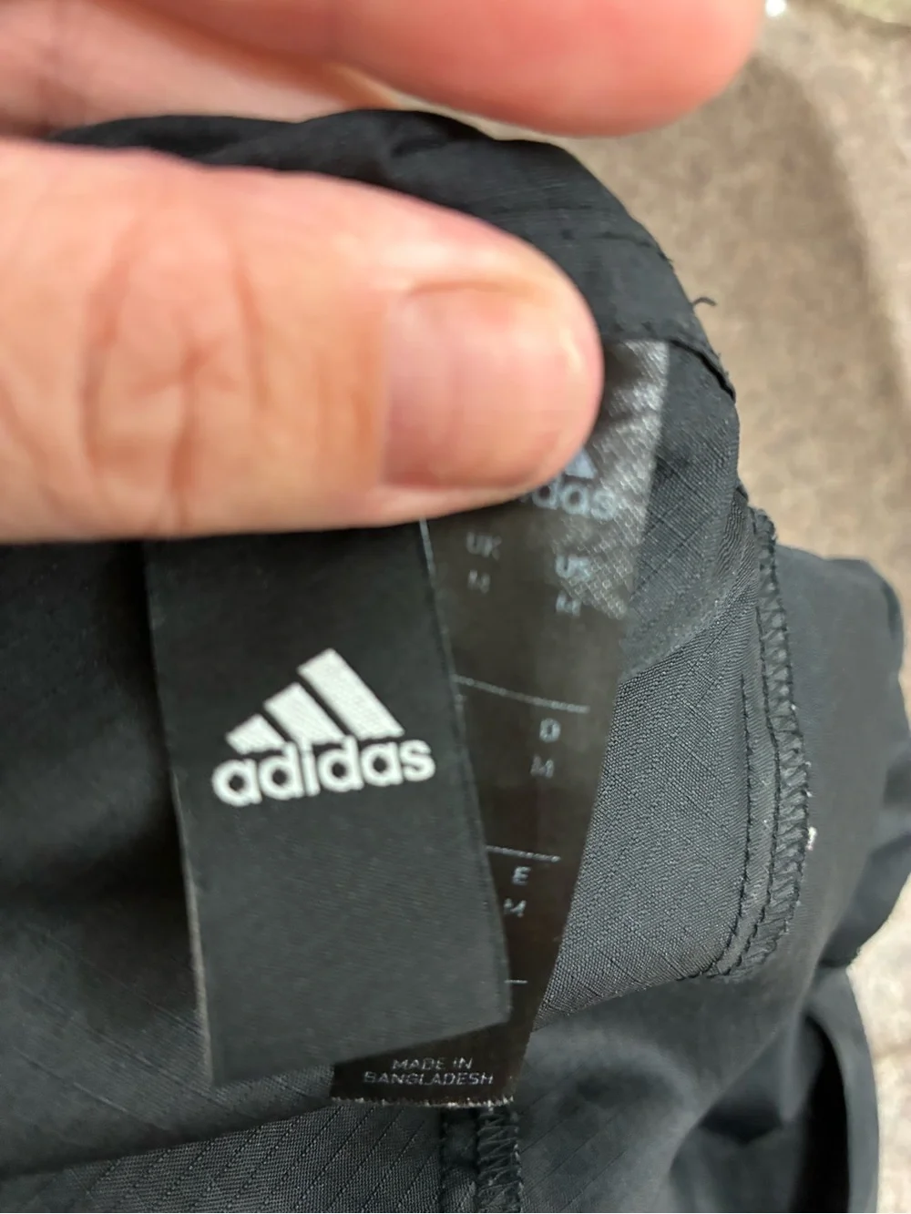 adidas Black Windbreaker Jacket with White Stripe Accents